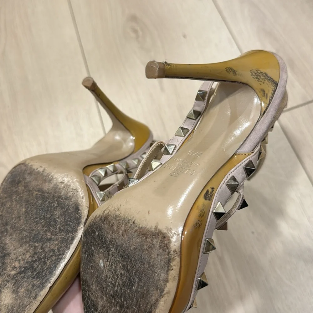 VALENTINO GARAVANI RKSTUD HEELS SHOES 37.5 - Picture 8 of 10